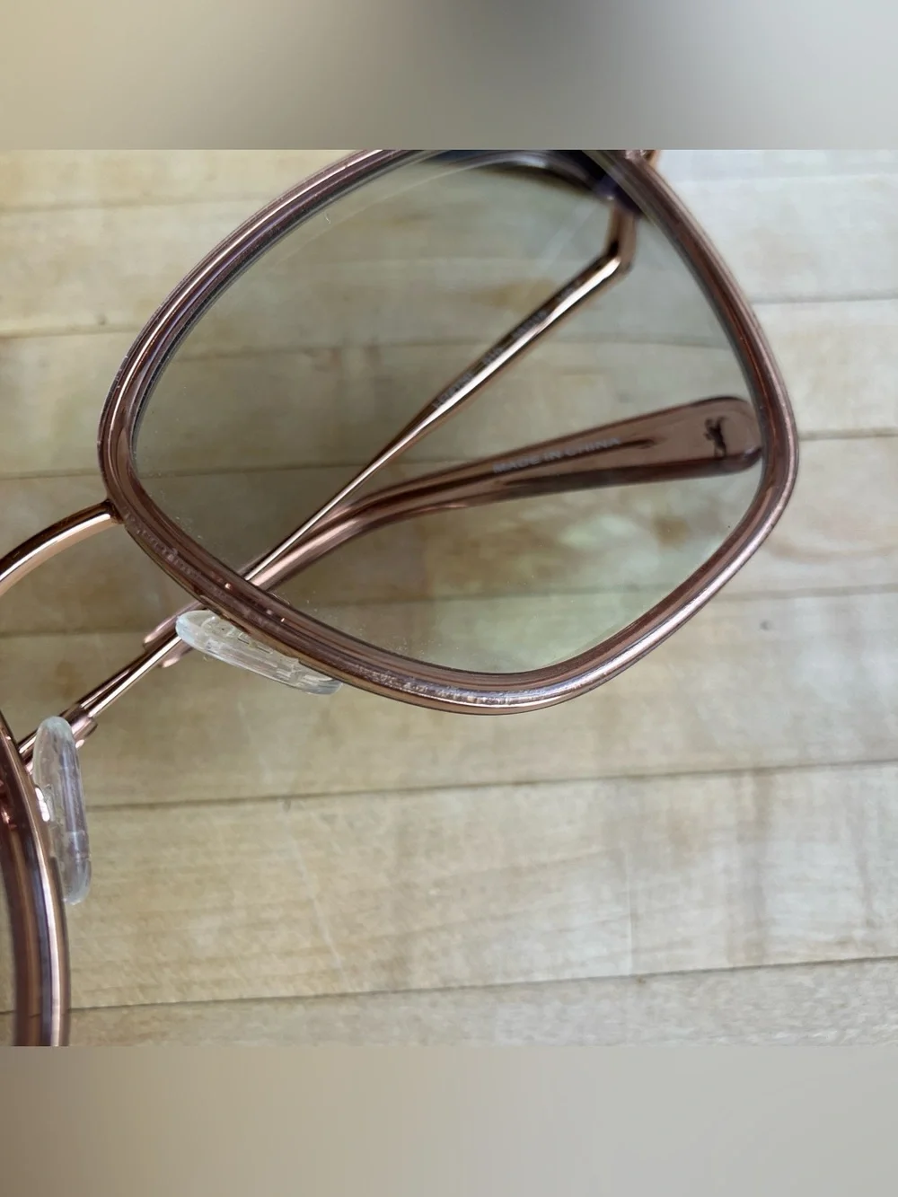 Longchamp Rose Gold Cat-Eye Metal Frame Glasses